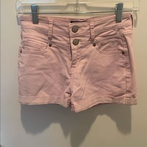 pink aeropostale denim high rise shorts